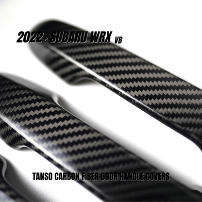 JDMuscle [22-26 WRX] Tanso Pre-preg Carbon Fiber Door Handle Covers w/ Gloss Finish - Graveyard Performance