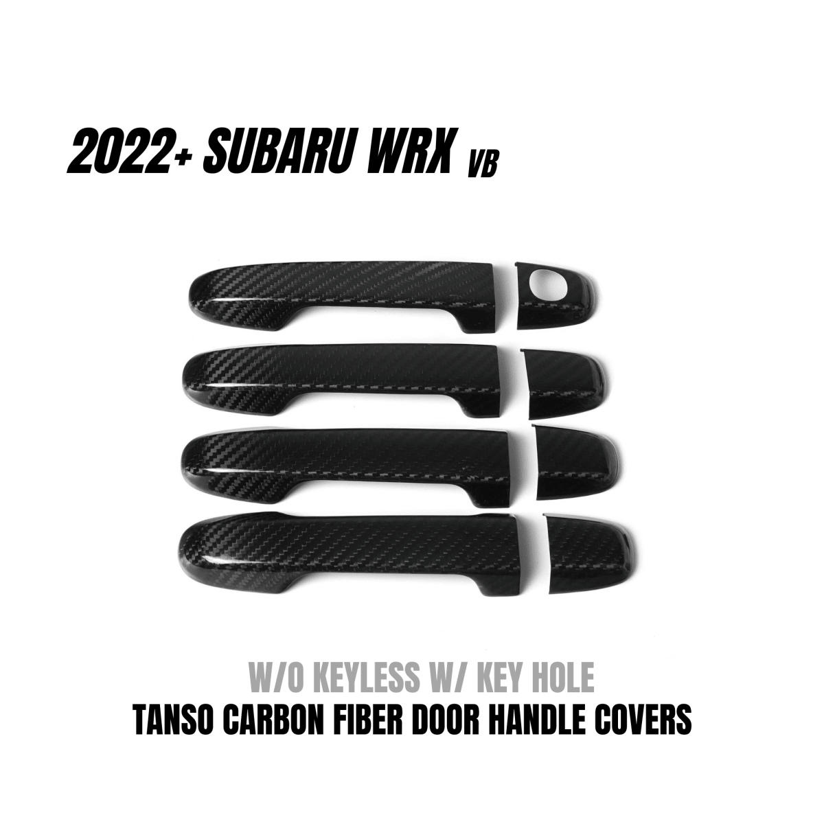 JDMuscle [22-26 WRX] Tanso Pre-preg Carbon Fiber Door Handle Covers w/ Gloss Finish - Graveyard Performance