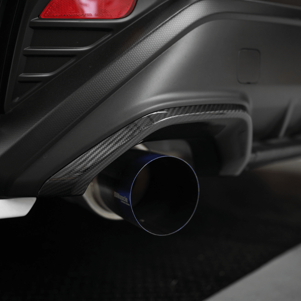 JDMuscle [22-26 WRX] Tanso Pre-preg Carbon Fiber Exhaust Finisher Trim Covers w/ Gloss Finish - Graveyard Performance