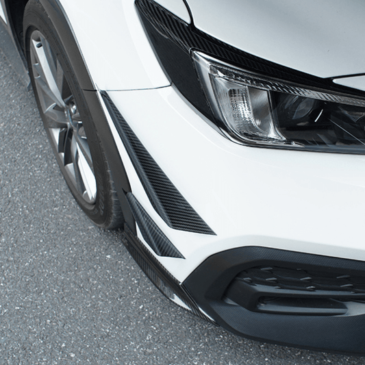 JDMuscle [22-26 WRX] Tanso Pre-preg Carbon Fiber Front Bumper Canards Set of 4 - Graveyard Performance