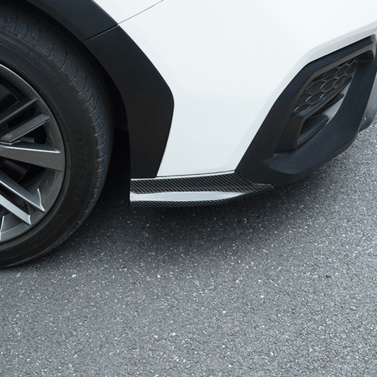 JDMuscle [22-26 WRX] Tanso Pre-preg Carbon Fiber Front Bumper Lower Side Trim 2 PC - Graveyard Performance