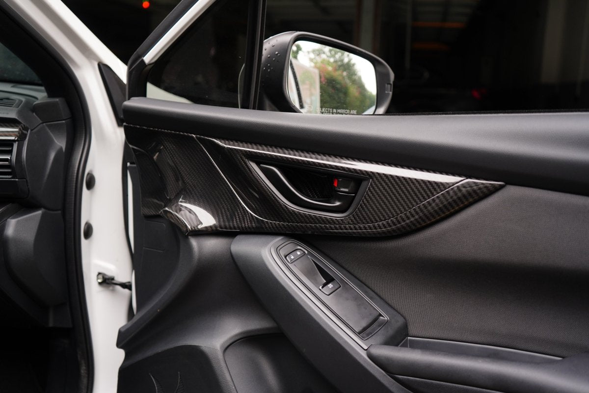 JDMuscle [22-26 WRX] Tanso Pre-preg Carbon Fiber Front Door Larger Pannel Covers - 2 PC - Graveyard Performance