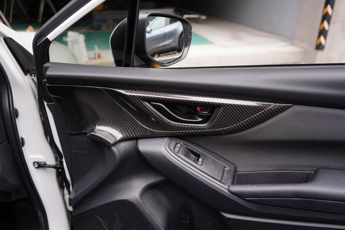 JDMuscle [22-26 WRX] Tanso Pre-preg Carbon Fiber Front Door Larger Pannel Covers - 2 PC - Graveyard Performance