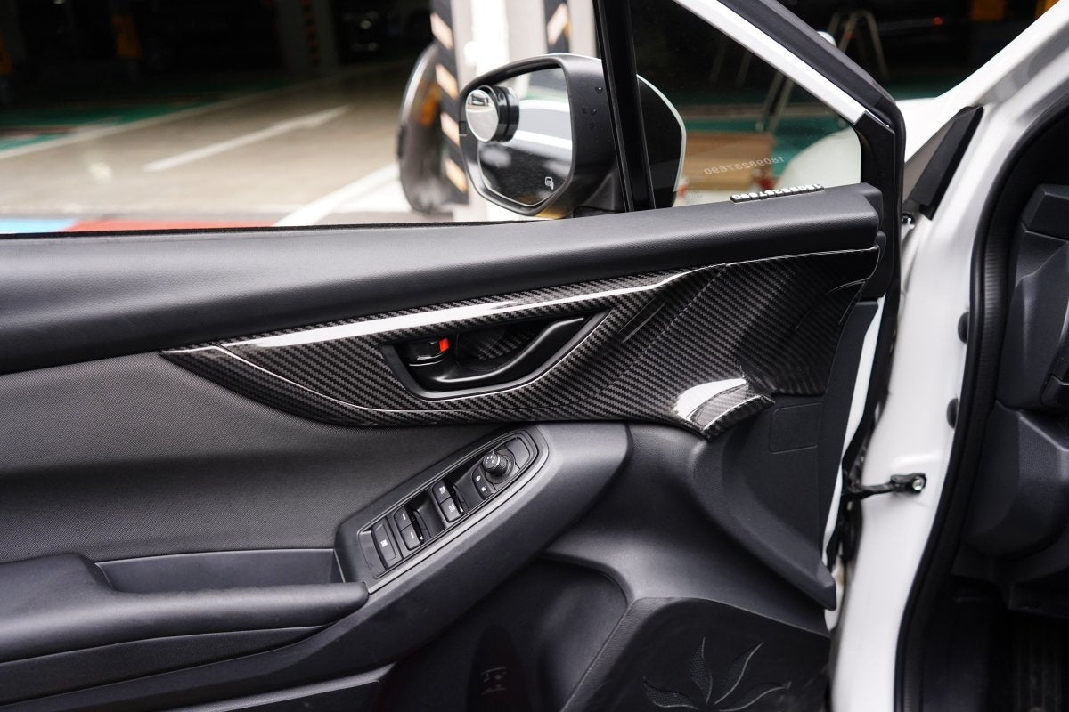 JDMuscle [22-26 WRX] Tanso Pre-preg Carbon Fiber Front Door Larger Pannel Covers - 2 PC - Graveyard Performance
