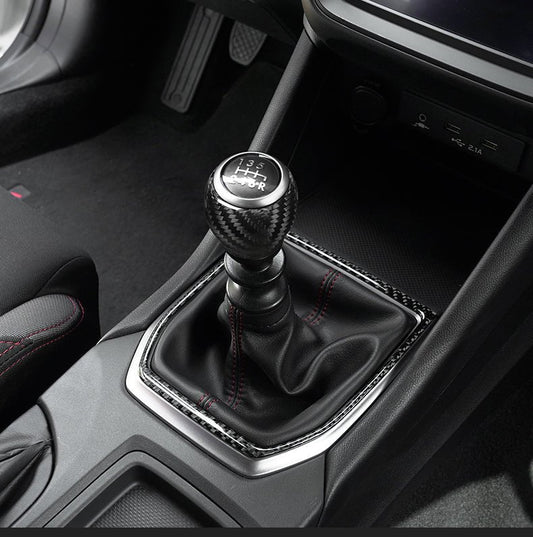 JDMuscle [22-26 WRX] Tanso Pre-preg Carbon Fiber Shift Knob Surround Cover - Graveyard Performance