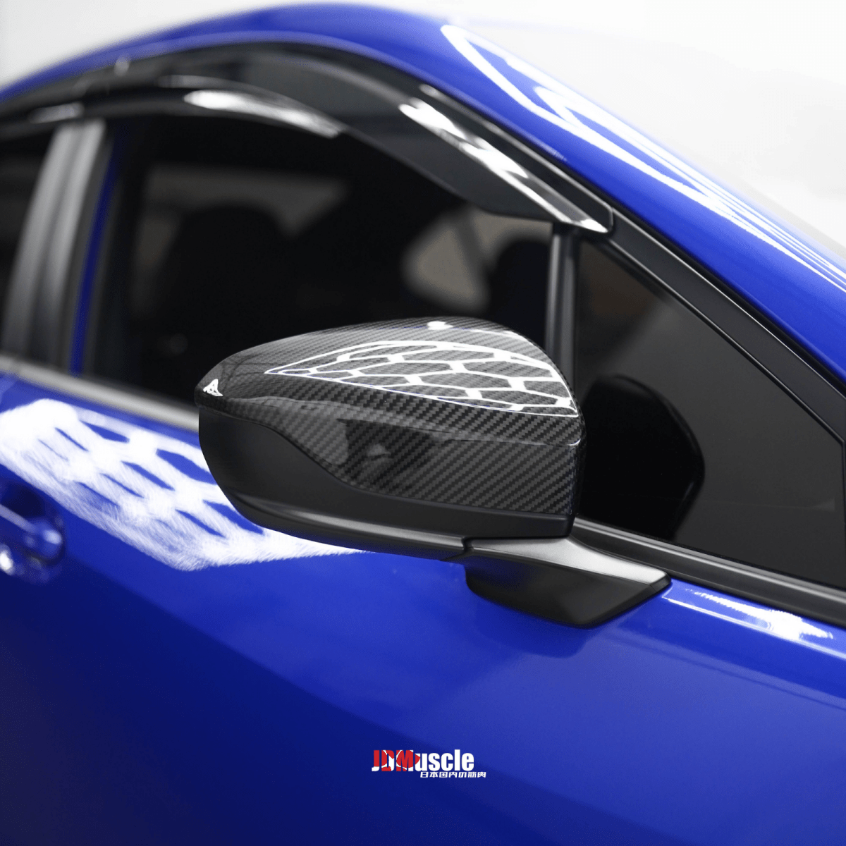 JDMuscle [22-26 WRX]  Pre-preg Carbon Fiber Side Mirror Replacements w/ Gloss Finish - Graveyard Performance