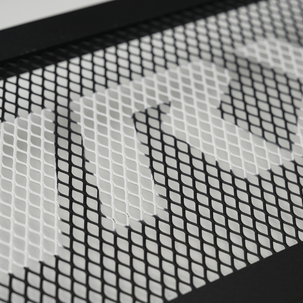 JDMuscle [22-26 WRX, 19+ Ascent, 20+ Outback, 20+ Legacy] Top Mount Intercooler Mesh Guard with WRX/STI Logo-Red/White - Graveyard Performance