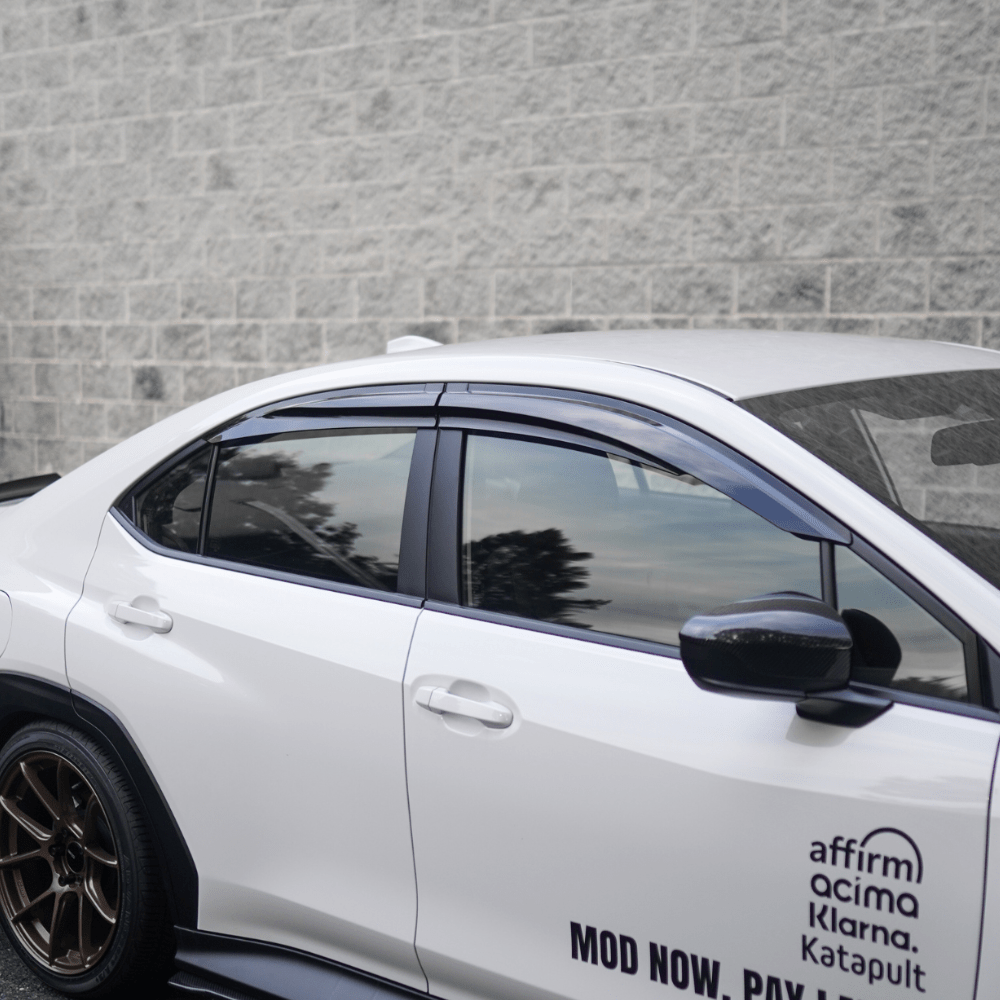 JDMuscle [22-26 WRX] V1 Rain Guards / Window Visors-Acrylic/Carbon Fiber - Graveyard Performance