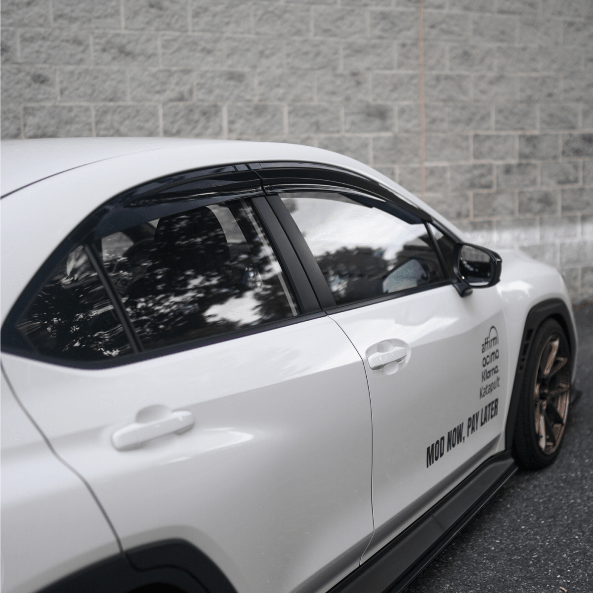 JDMuscle [22-26 WRX] V1 Rain Guards / Window Visors-Acrylic/Carbon Fiber - Graveyard Performance