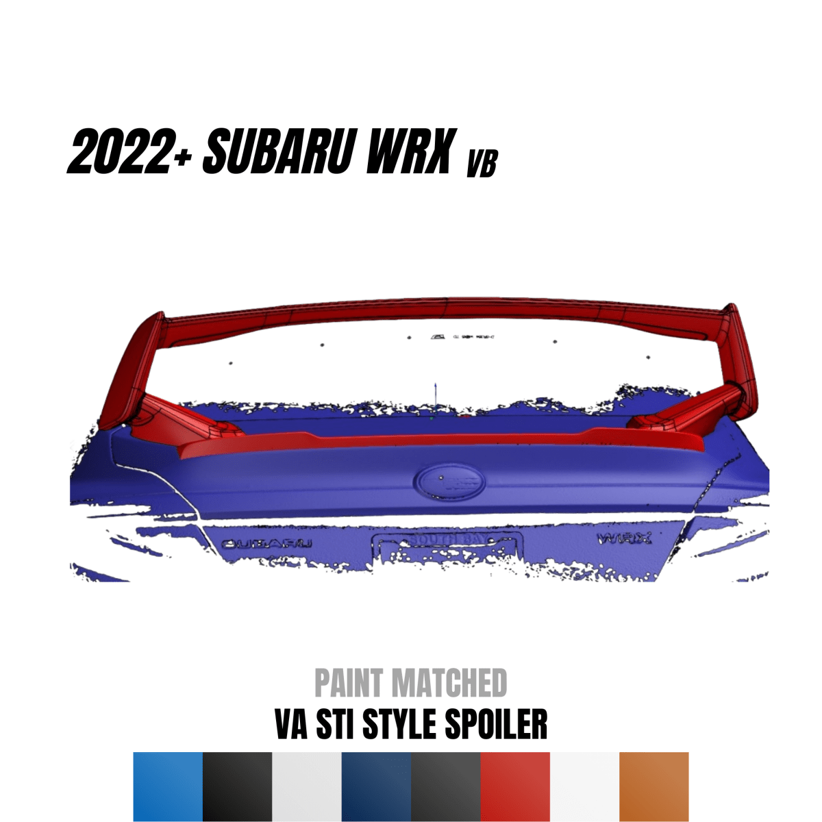 JDMuscle [22-26 WRX] VA STI Style 5-Piece Spoiler-Paint Matched/Gloss Black/ABS *Final Edition - Graveyard Performance