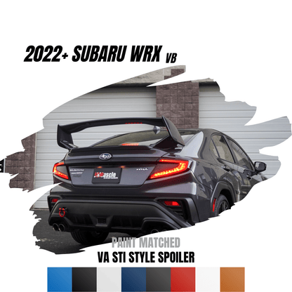 JDMuscle [22-26 WRX] VA STI Style 3-Piece Spoiler-Paint Matched/Gloss Black/ABS *Final Edition - Graveyard Performance