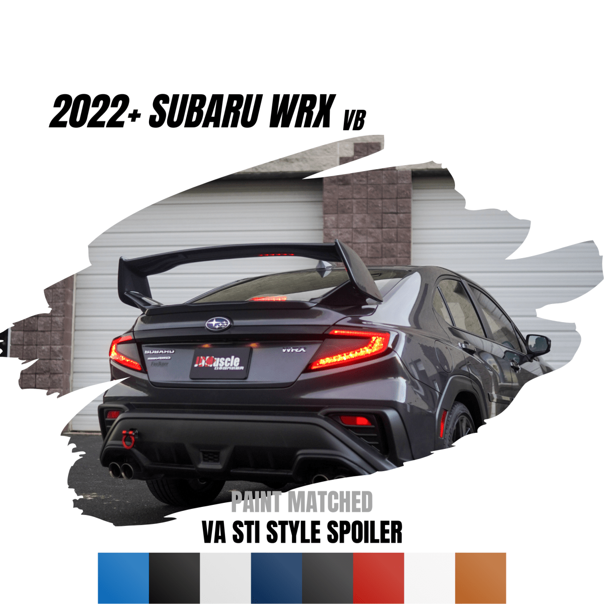 JDMuscle [22-26 WRX] VA STI Style 5-Piece Spoiler-Paint Matched/Gloss Black/ABS *Final Edition - Graveyard Performance