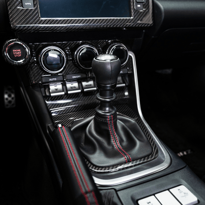 JDMuscle 22+ BRZ/GR86 MT Pre-preg Carbon Fiber Shifter Trim Cover w/ Gloss Finish - Graveyard Performance