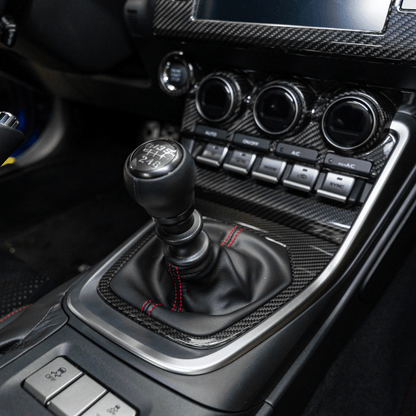 JDMuscle 22+ BRZ/GR86 MT Pre-preg Carbon Fiber Shifter Trim Cover w/ Gloss Finish - Graveyard Performance