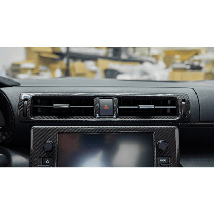 JDMuscle 22+ BRZ/GR86 Tanso Pre-preg Carbon Fiber Center AC Vent Cover w/ Gloss Finish - Graveyard Performance