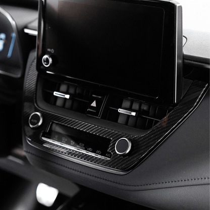 JDMuscle [23-25* Toyota GR Corolla] Carbon Fiber Center AC Knob Panel Cover - Graveyard Performance
