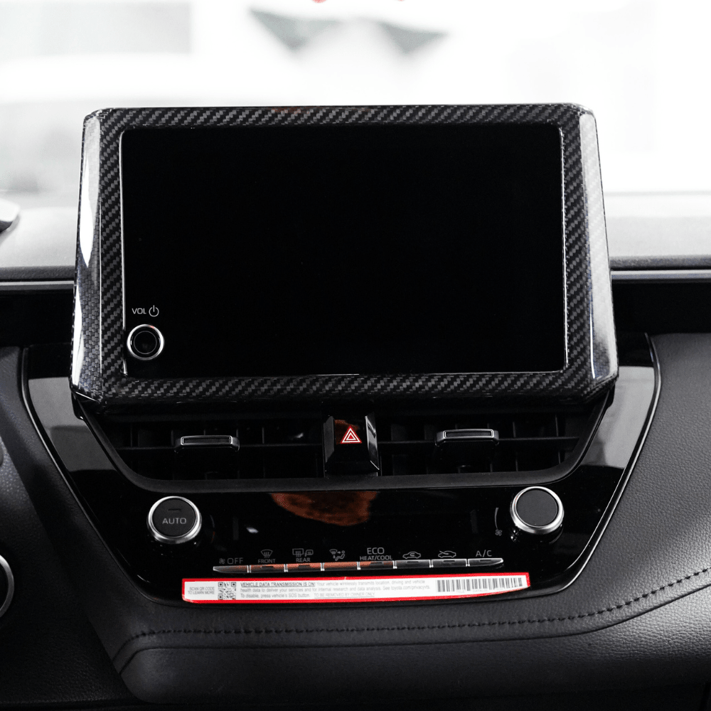 JDMuscle [23-26 GR Corolla] Carbon Fiber Screen Bezel Cover - Graveyard Performance