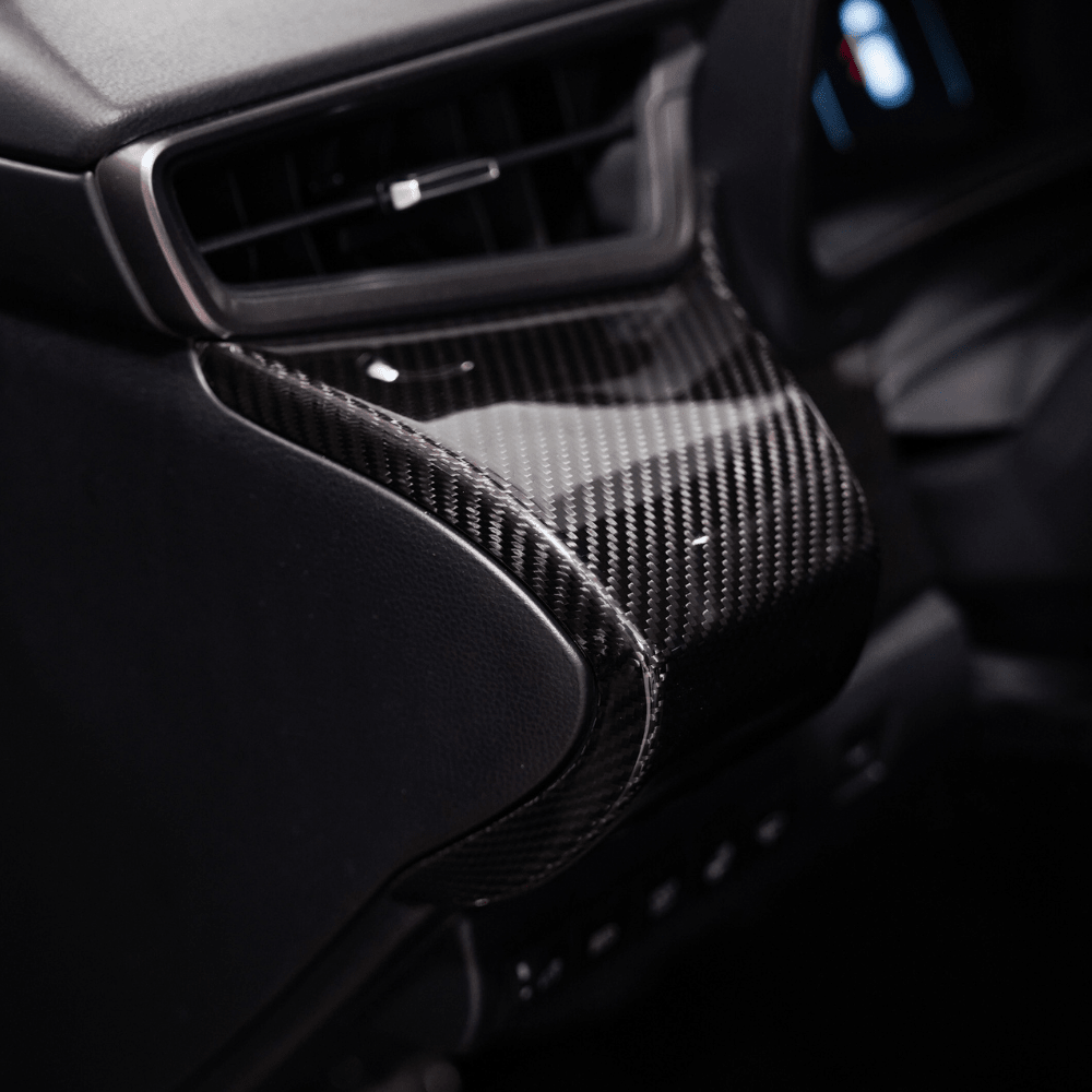 JDMuscle 23-26 Toyota GR Corolla Carbon Fiber Driver Dash Trim Cover - Graveyard Performance