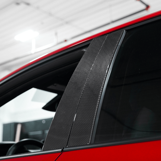 JDMuscle 23-26 Toyota GR Corolla Carbon Fiber Exterior B-Pillar Covers (4PC)