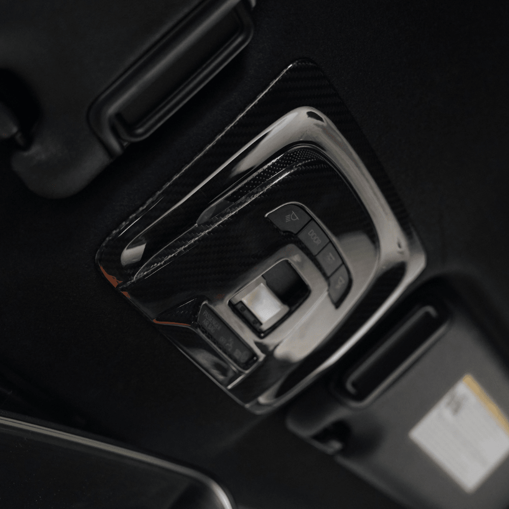 JDMuscle 23-26 Toyota GR Corolla Carbon Fiber Overhead Map Light Switch Cover - Graveyard Performance