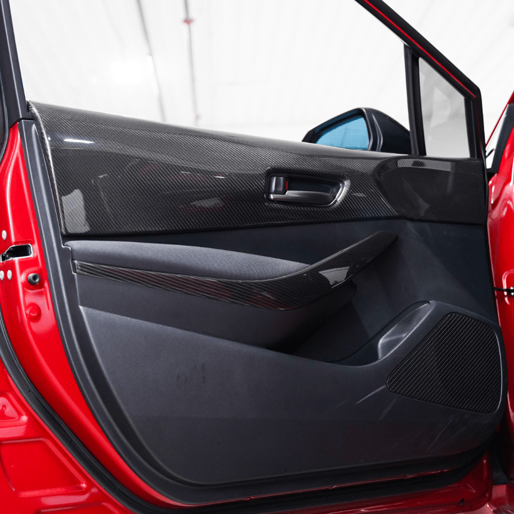 JDMuscle 23-26 Toyota GR Corolla Carbon Fiber Upper Door Trim (Front&Rear 4PCS) - Graveyard Performance