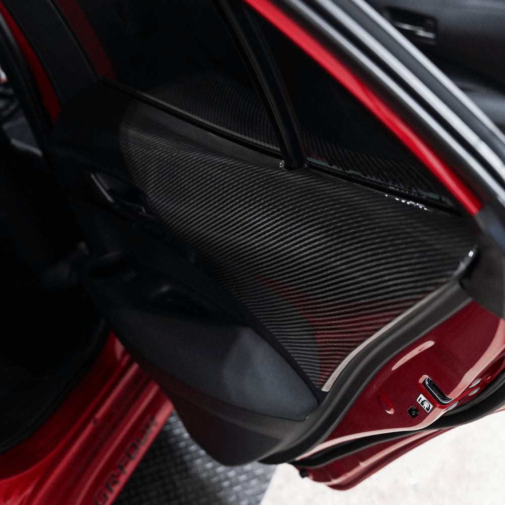 JDMuscle 23-26 Toyota GR Corolla Carbon Fiber Upper Door Trim (Front&Rear 4PCS) - Graveyard Performance