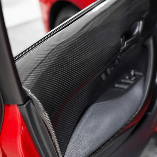JDMuscle 23-26 Toyota GR Corolla Carbon Fiber Upper Door Trim (Front&Rear 4PCS) - Graveyard Performance