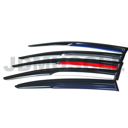 JDMuscle [15-21 WRX/STI] V2 Rain Guards / Window Visors w/ Color Accent - Graveyard Performance