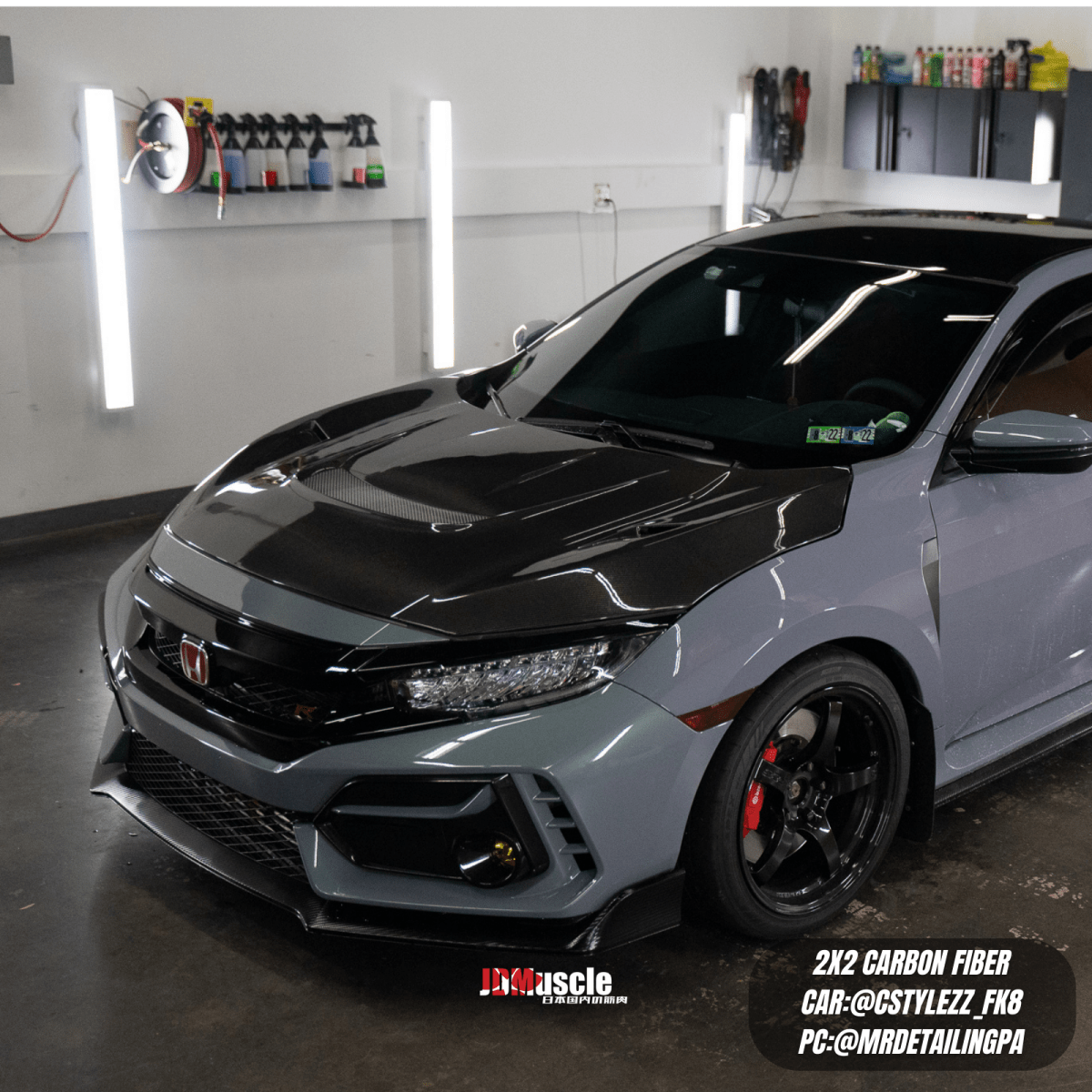 JDMuscle Tanso Carbon Fiber Hood VS Style 2017+ Honda Civic Type R FK8 *Special Order No Cancelations - Graveyard Performance