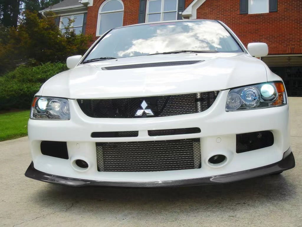 JDMuscle Tanso Carbon Fiber RA Style Front Lip for 2005-2007 Mitsubishi Evolution 9 - Graveyard Performance