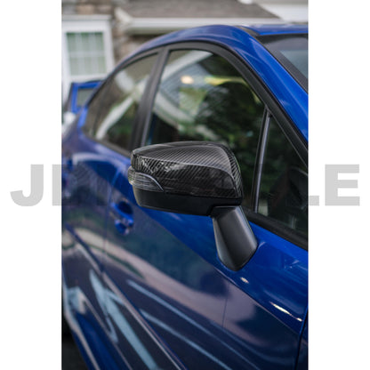 JDMuscle [15-21 WRX/STI] Tanso Pre-preg Carbon Fiber Side Mirror w/Turn Signal Cut-Out | Gloss/Matte | Covers/Full Replacements - Graveyard Performance