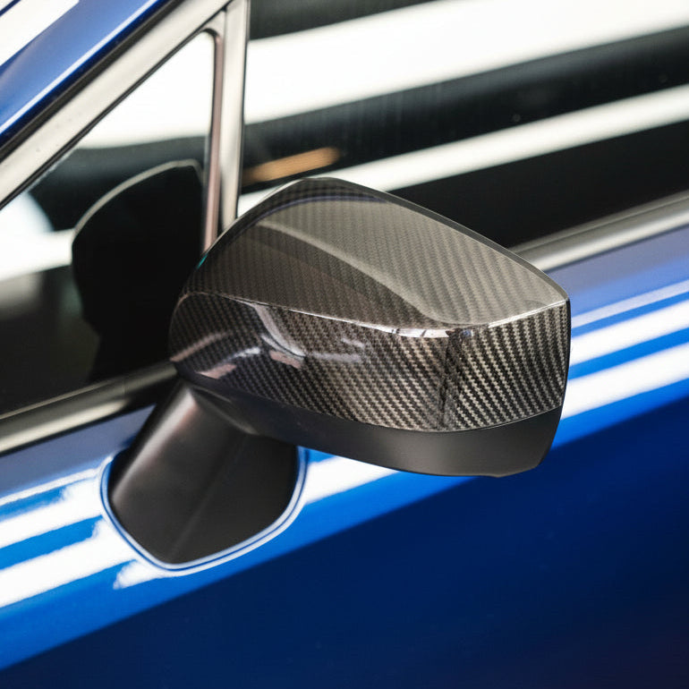 JDMuscle [15-21 WRX/STI] Pre-preg Carbon Fiber Side Mirror Covers w/o Turn Signal - Graveyard Performance
