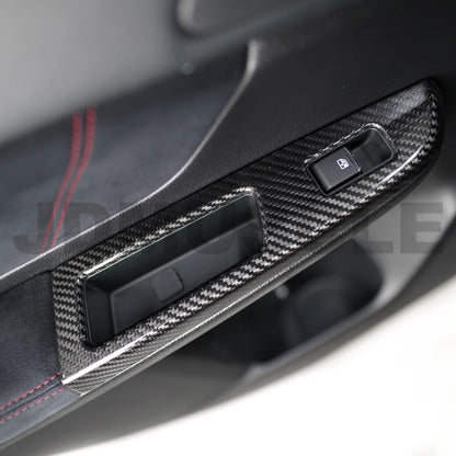 JDMuscle [15-16 WRX/STI] Tanso Carbon Fiber Window Switch Cover - Graveyard Performance