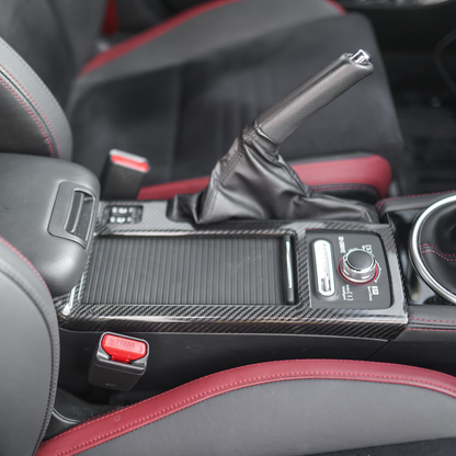 JDMuscle [15-21 STI] Tanso Pre-preg Carbon Fiber Cup Holder Cover - Graveyard Performance