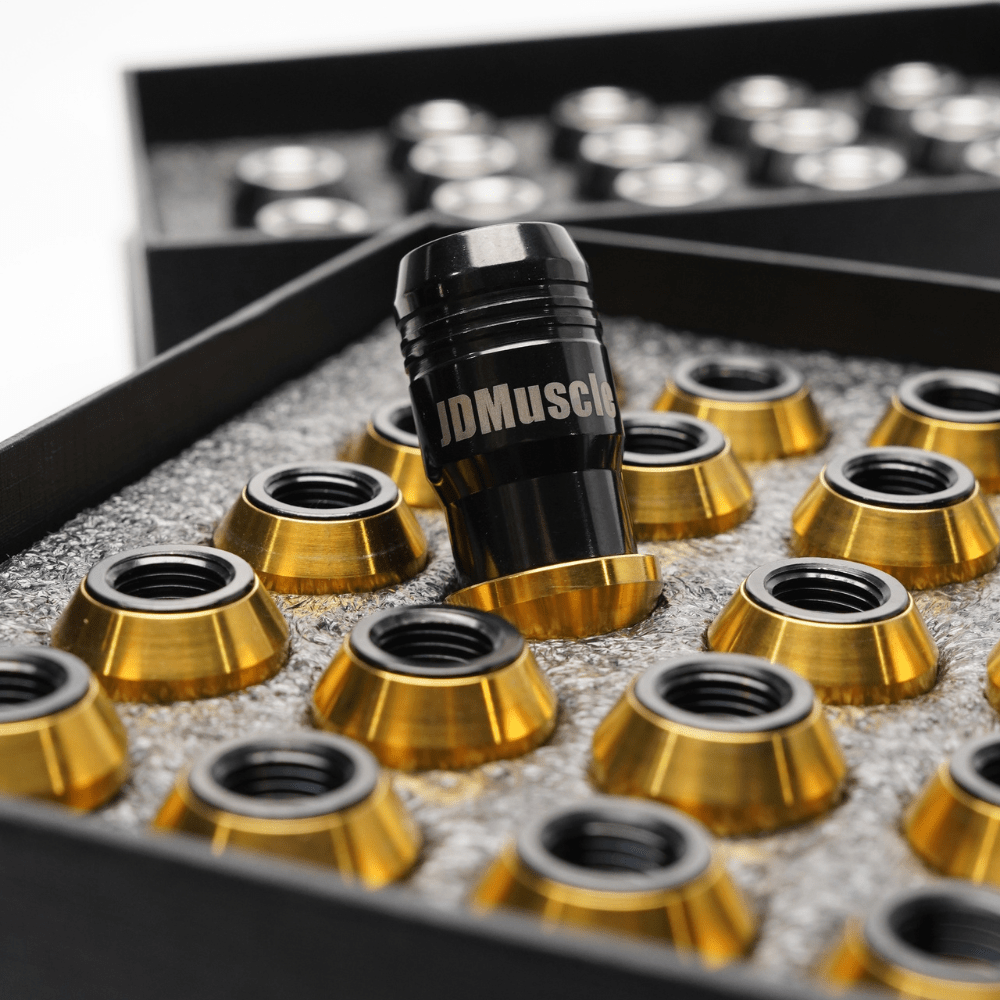 JDMuscle Titanium Lug Nuts 12x1.25 [Universal Fitment-Subaru Nissan Inifiniti, Incl. 22+ WRX, 15-21 WRX/STI] - Graveyard Performance