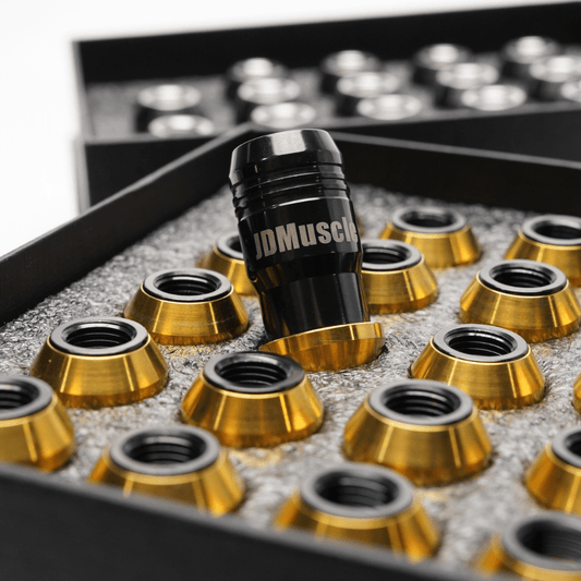 JDMuscle Titanium Lug Nuts 12x1.25 [Universal Fitment-Subaru Nissan Inifiniti, Incl. 22+ WRX, 15-21 WRX/STI] - Graveyard Performance