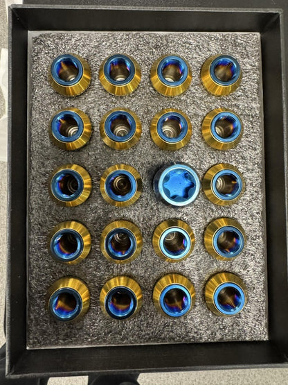 JDMuscle Titanium Lug Nuts 12x1.25 [Universal Fitment-Subaru Nissan Inifiniti, Incl. 22+ WRX, 15-21 WRX/STI] - Graveyard Performance