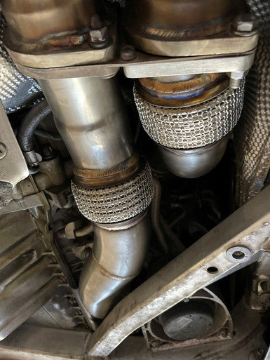 MAD BMW S55 3.5" Fat Boy Downpipes M2C M3 M4 W/ Flex Section - Graveyard Performance