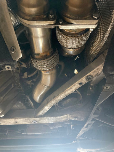 MAD BMW S55 Catted Downpipes M2C M3 M4 W/ Flex Section - Graveyard Performance