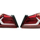 OLM Evolution Tail Lights - Clear Lens, Red Base, White Bar - 2015-2021 Subaru WRX / STI
