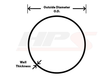 HPS 1-3/8" OD 90 Degree Bend 6061 Aluminum Elbow, 16 Gauge w/ 1 3/4" CLR