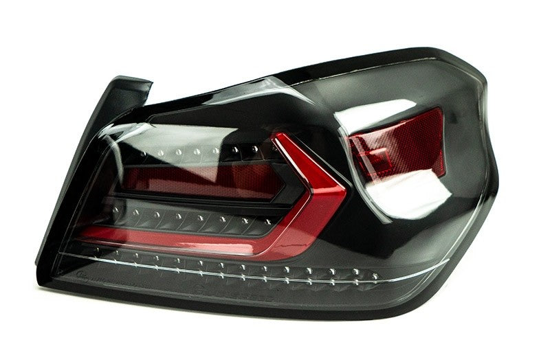 OLM Evolution Tail Lights (Clear Lens, Black Base, Red Bar) - 2015-2021 WRX / STI