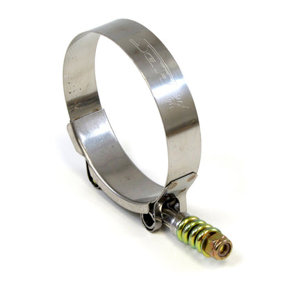 HPS Stainless Steel Spring Loaded T-Bolt Clamp Size 124 for 4.5" ID hose - Effective Size: 4.76"-5.08"