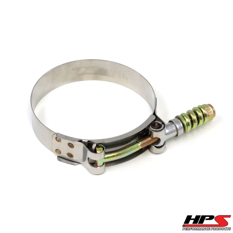 HPS Stainless Steel Spring Loaded T-Bolt Clamp Size 68 for 2.75" ID hose - Effective Size: 2.99"-3.31"