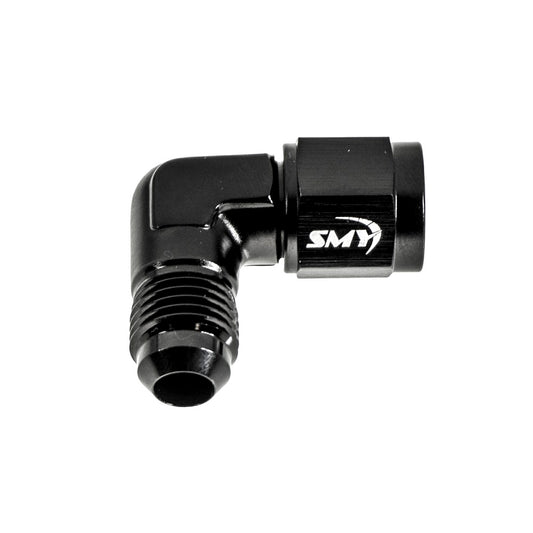 SMY 6AN Male to 6AN 90 Degree Female Swivel Hose Fitting Adapter - Lifetime Warranty - Graveyard Performance