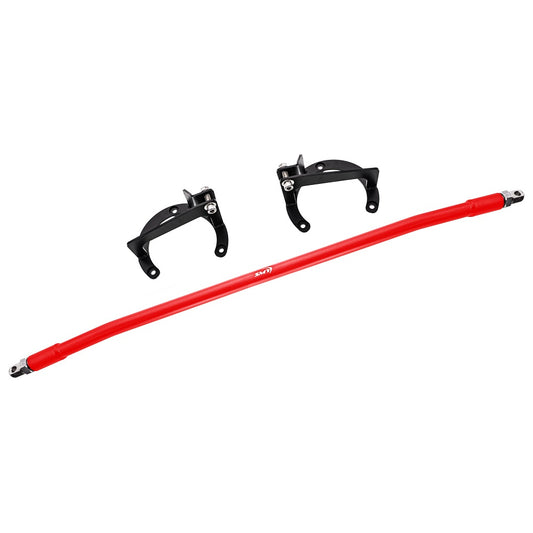 SMY Tallboy Front Strut Tower Brace Wrinkle Red Subaru 2015-2021 WRX / STI - Graveyard Performance
