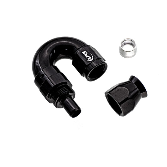 SMY Reusable PTFE Forged Full Flow Hose End 180 Degree 6an - Lifetime Warranty - Graveyard Performance