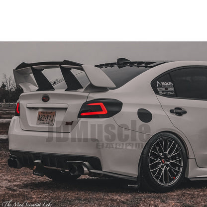 JDMuscle [15-21 WRX/STI w/ OEM STI Wing] Tanso Carbon Fiber Wing Gurney Flap V2 - Different Carbon available - Graveyard Performance