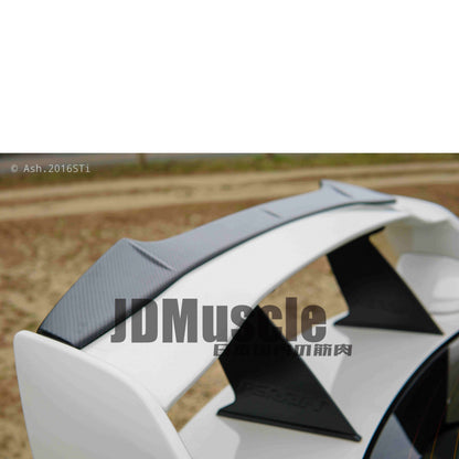 JDMuscle [15-21 WRX/STI w/ OEM STI Wing] Tanso Carbon Fiber Wing Gurney Flap V2 - Different Carbon available - Graveyard Performance