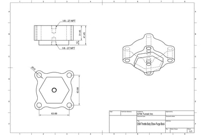 STM Billet Welding Purge Block for DSM Throttle Body Flange